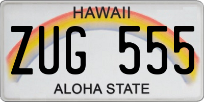 HI license plate ZUG555