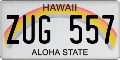 HI license plate ZUG557