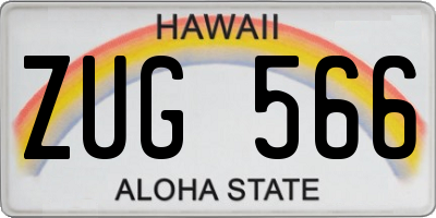 HI license plate ZUG566