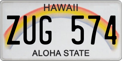HI license plate ZUG574