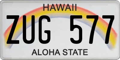 HI license plate ZUG577
