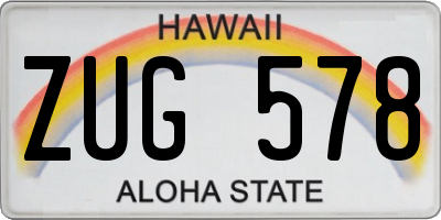 HI license plate ZUG578