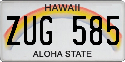 HI license plate ZUG585