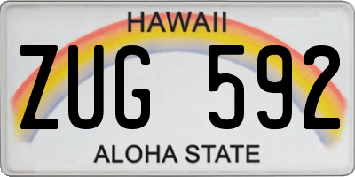 HI license plate ZUG592