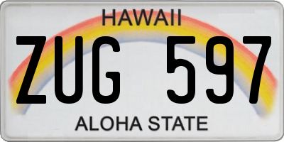 HI license plate ZUG597