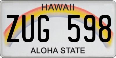 HI license plate ZUG598