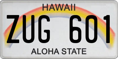 HI license plate ZUG601