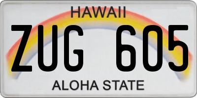 HI license plate ZUG605