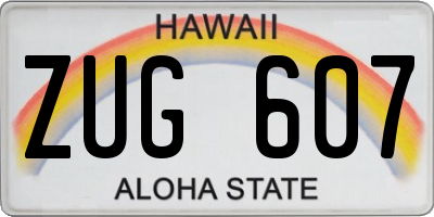 HI license plate ZUG607