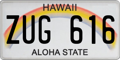 HI license plate ZUG616