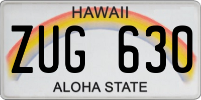 HI license plate ZUG630