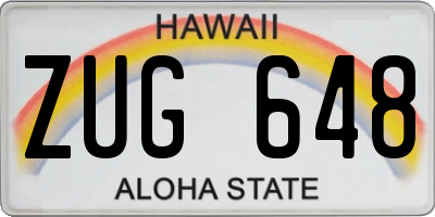 HI license plate ZUG648