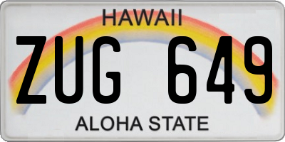 HI license plate ZUG649