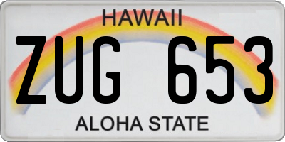 HI license plate ZUG653