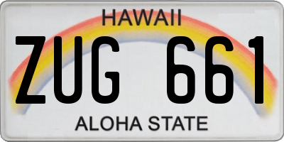 HI license plate ZUG661