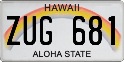 HI license plate ZUG681