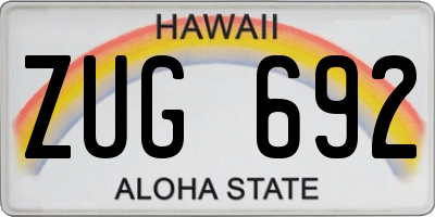 HI license plate ZUG692