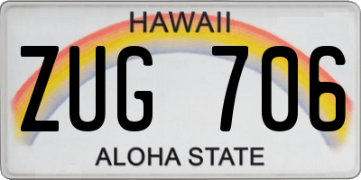 HI license plate ZUG706