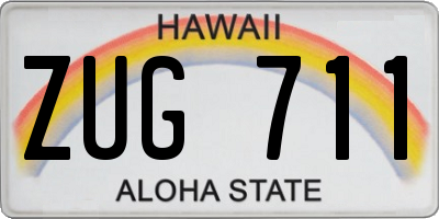 HI license plate ZUG711