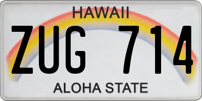HI license plate ZUG714