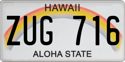 HI license plate ZUG716