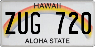 HI license plate ZUG720