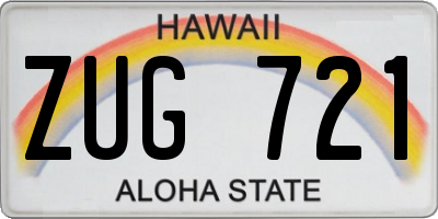 HI license plate ZUG721