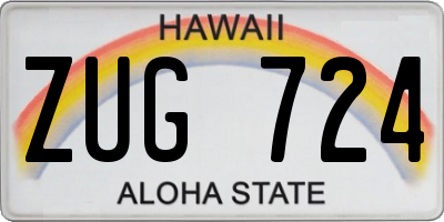 HI license plate ZUG724