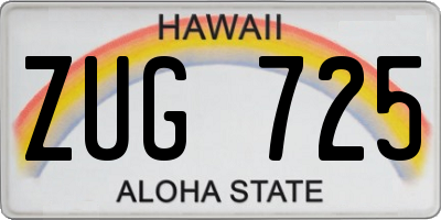 HI license plate ZUG725