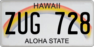 HI license plate ZUG728