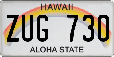 HI license plate ZUG730