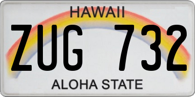 HI license plate ZUG732