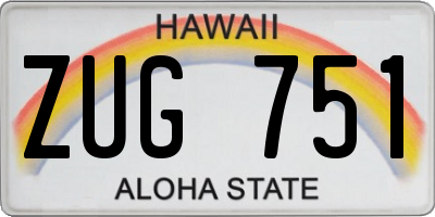 HI license plate ZUG751