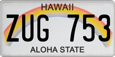 HI license plate ZUG753