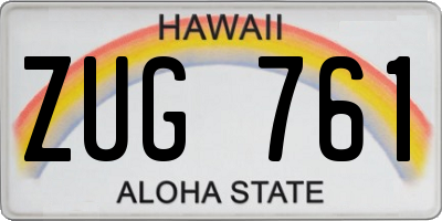HI license plate ZUG761