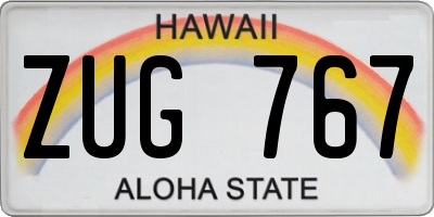 HI license plate ZUG767
