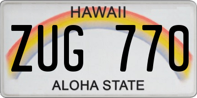 HI license plate ZUG770