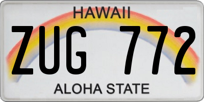 HI license plate ZUG772