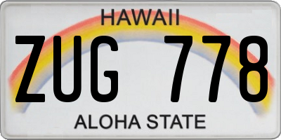 HI license plate ZUG778