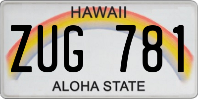HI license plate ZUG781