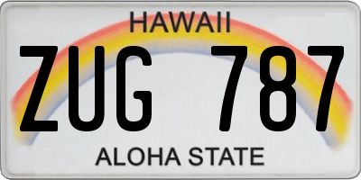HI license plate ZUG787