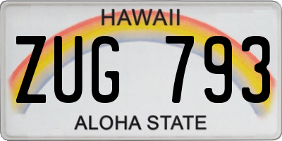 HI license plate ZUG793
