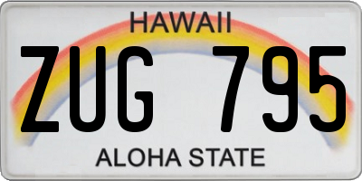 HI license plate ZUG795