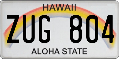 HI license plate ZUG804