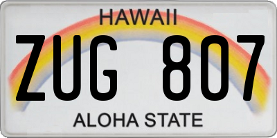 HI license plate ZUG807