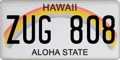 HI license plate ZUG808