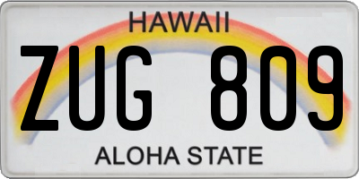 HI license plate ZUG809
