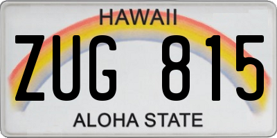 HI license plate ZUG815