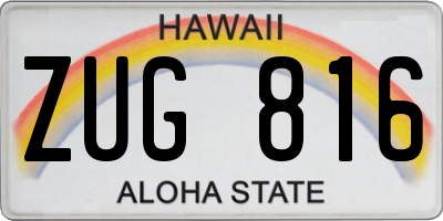 HI license plate ZUG816