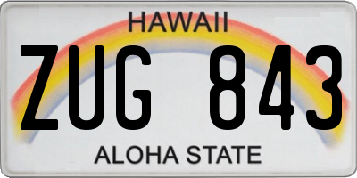 HI license plate ZUG843